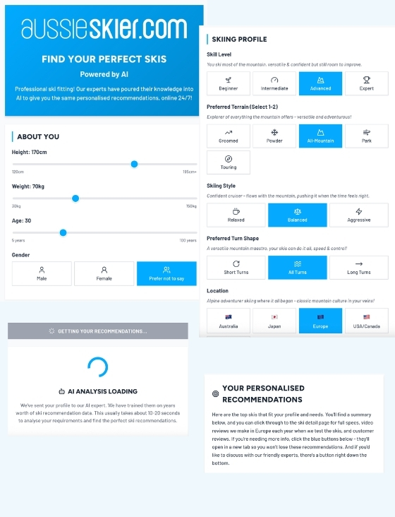 aussieskier AI Ski Finder